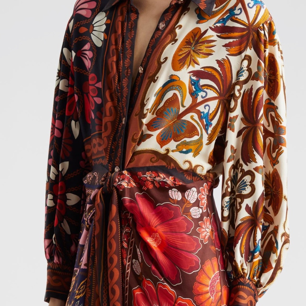 FARM Rio Vibrant Floral Long Sleeve Dress - Picture 3 of 6